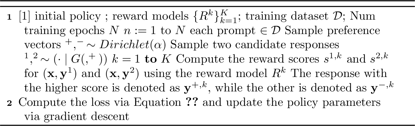 Figure 2: MI-EPO  for Online Multi-Objective Alignment
