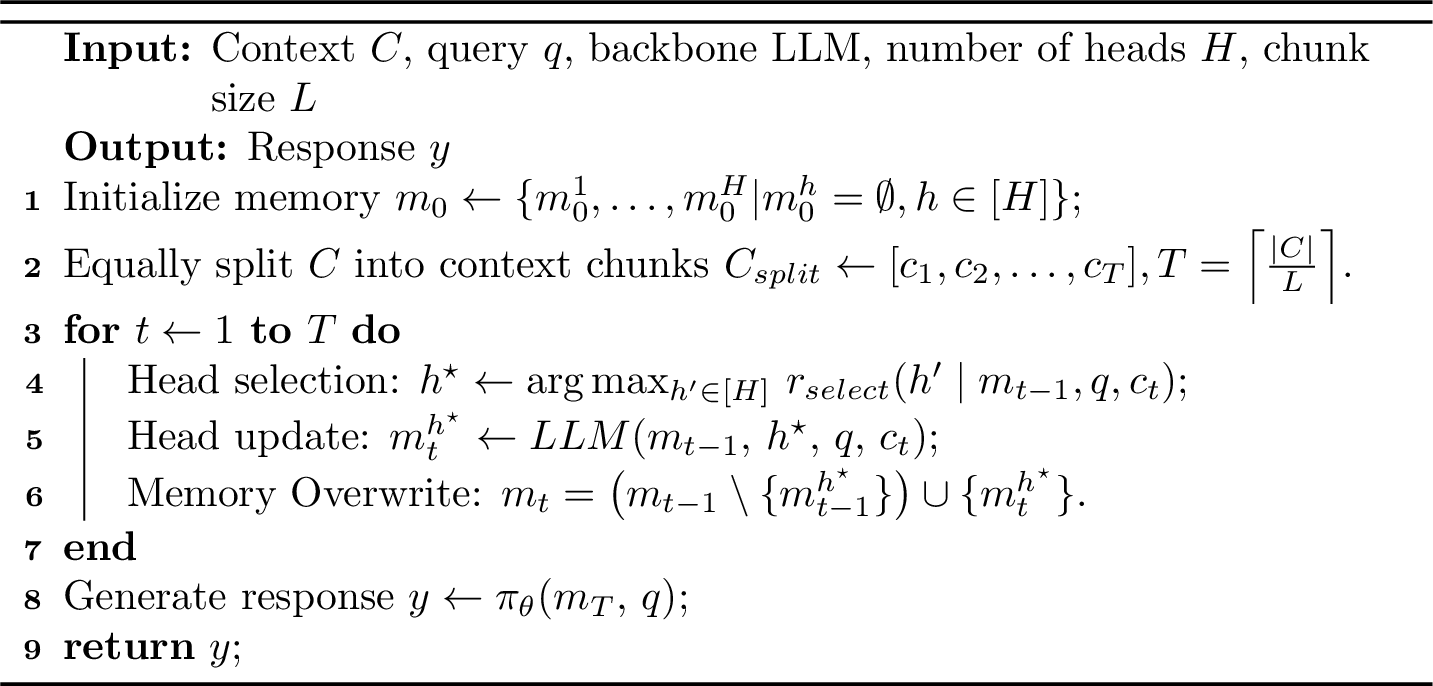 Figure 7: Multi-Headed Memory For Long-Context Query