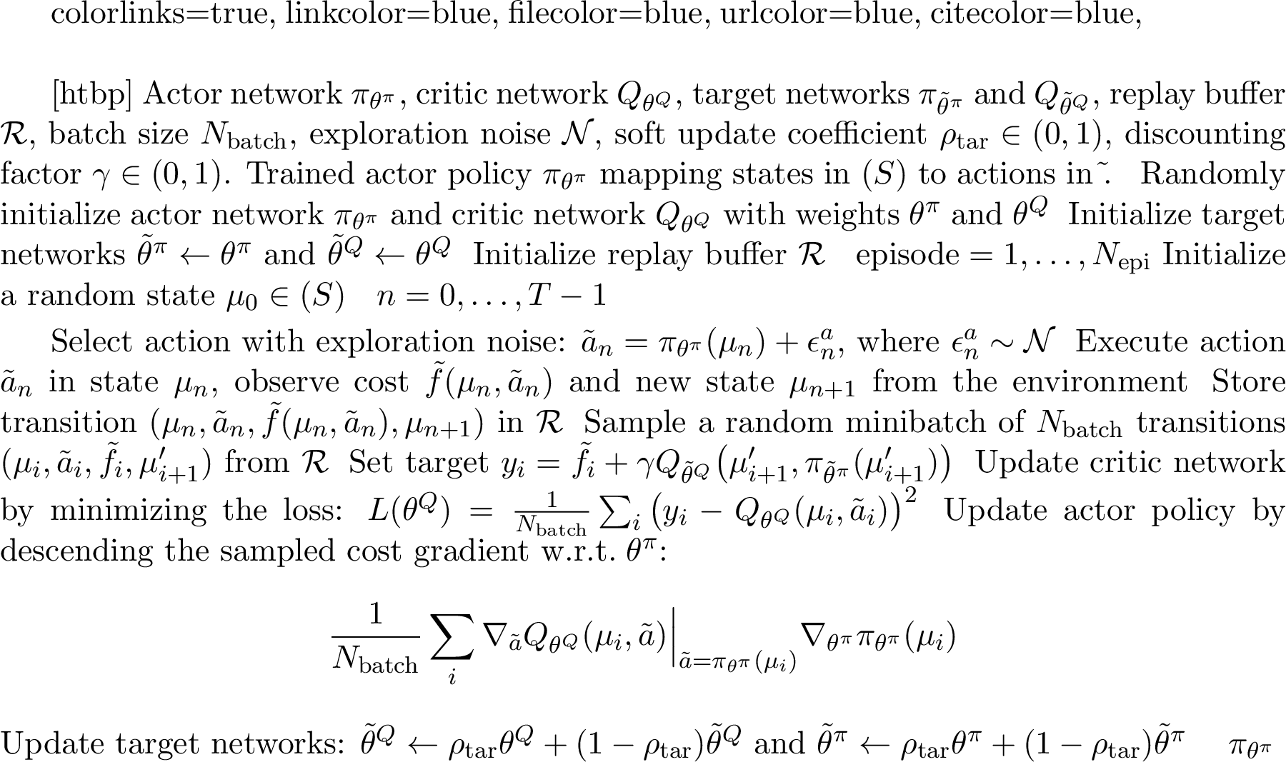 Figure 2: Mean-Field Deep Deterministic Policy Gradient (MF-DDPG)