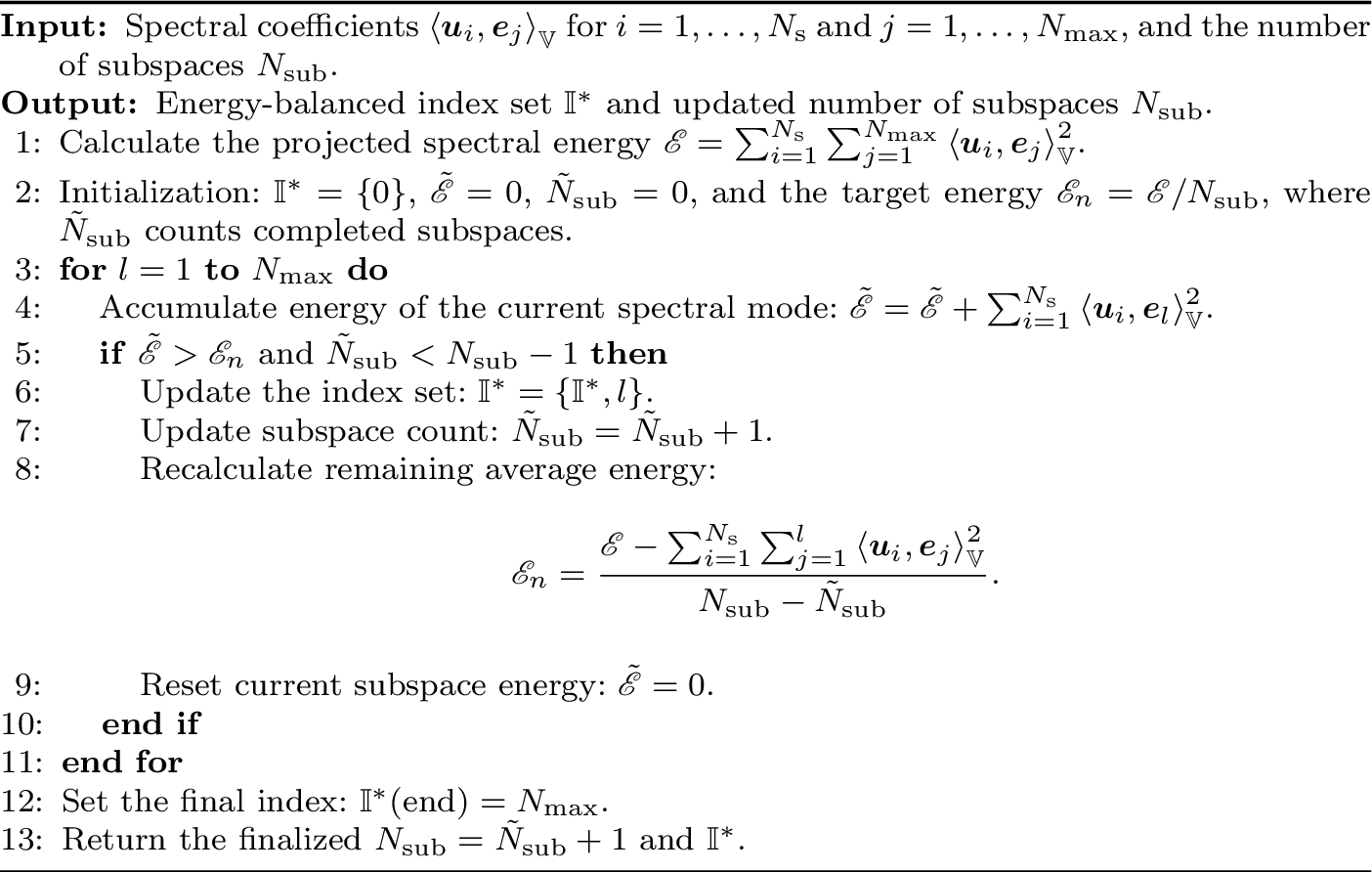 Figure 4: Calculation of the index set \mathbb{I}^*