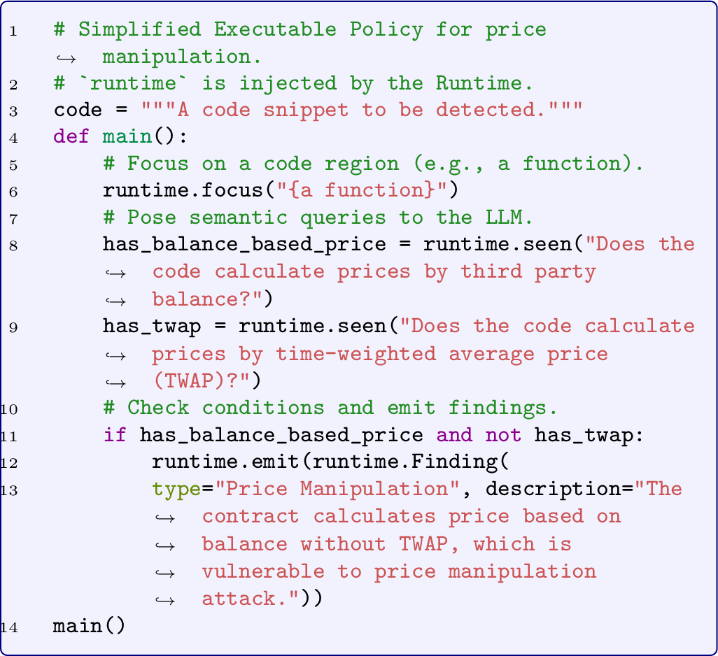 Figure 3: An example of an Executable Policy.