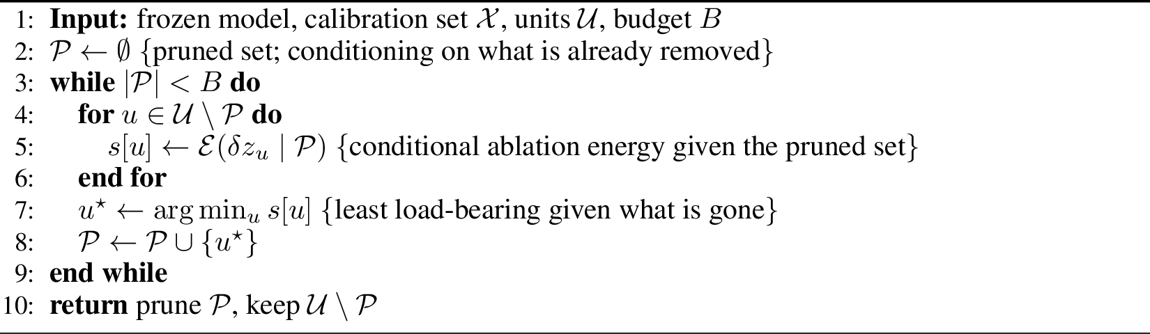 Figure 7: Self-repair-aware sequential head pruning