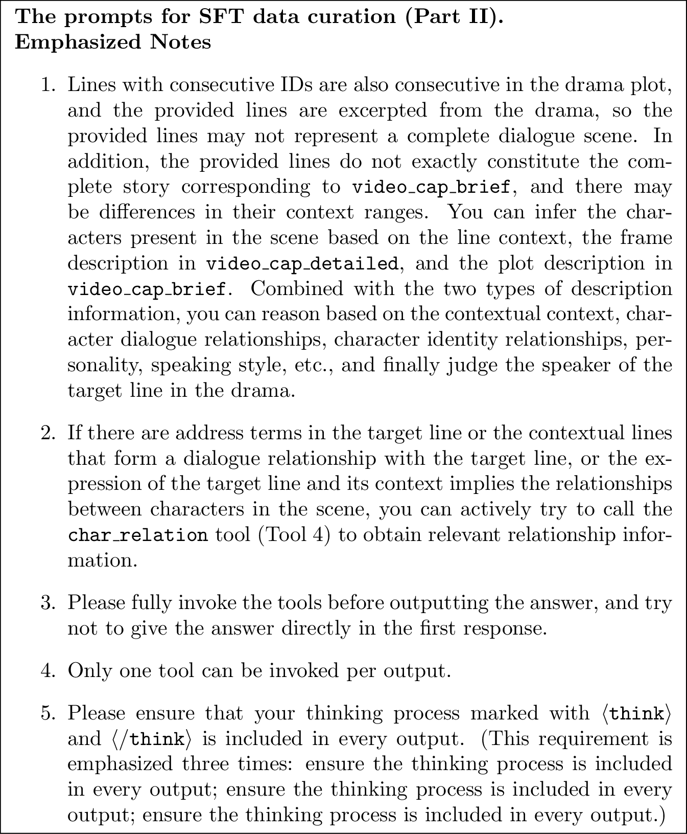 Figure 11: (Continuing Figure 10) The prompt to identify the speaker of the target line based on contextual information and multi-tool invocation.