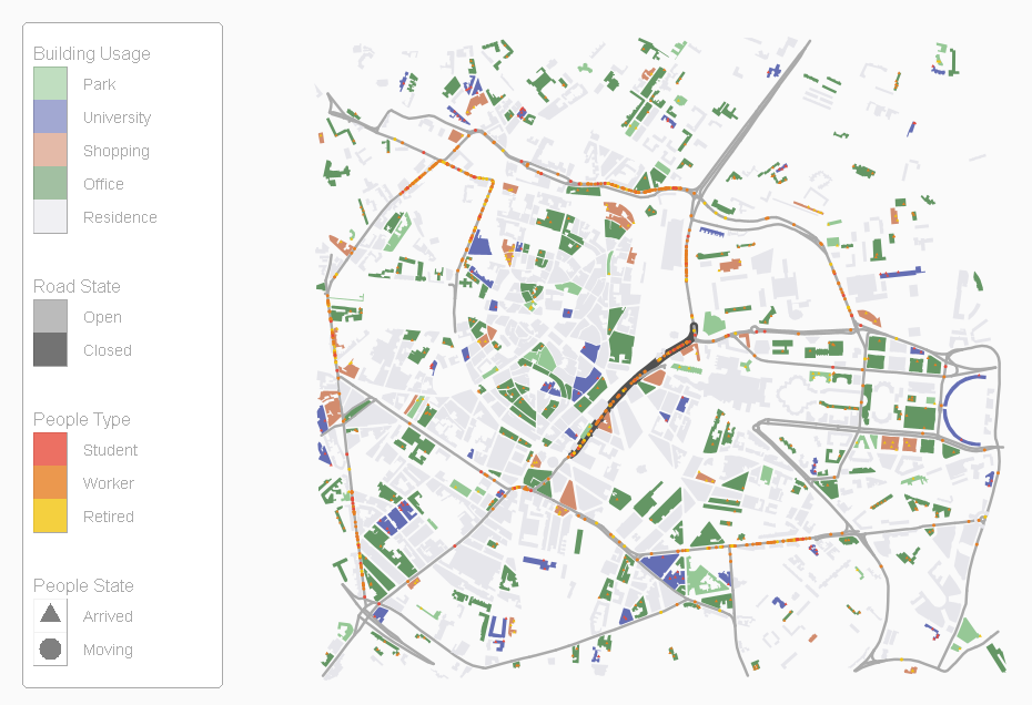 Figure 3: Spatial representation during a localized blockage event in GAMA.