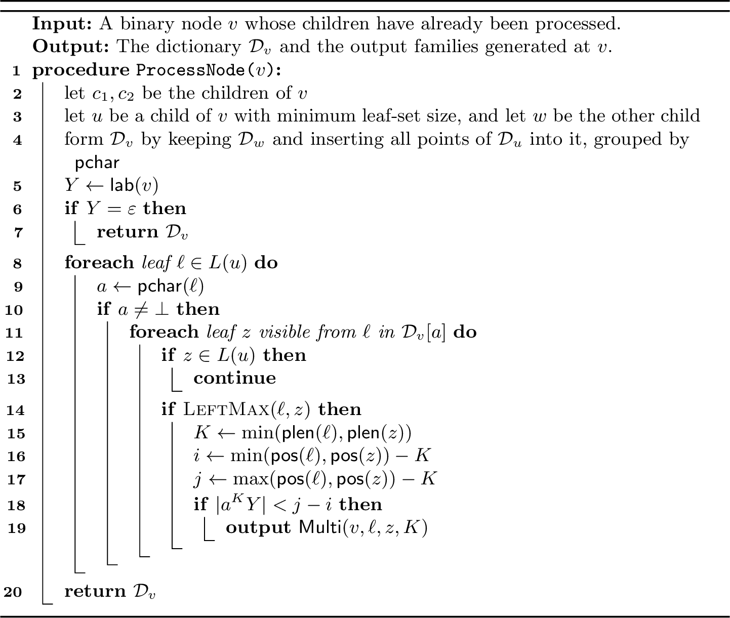 Figure 3: Non-unary enumeration at a binary node v.