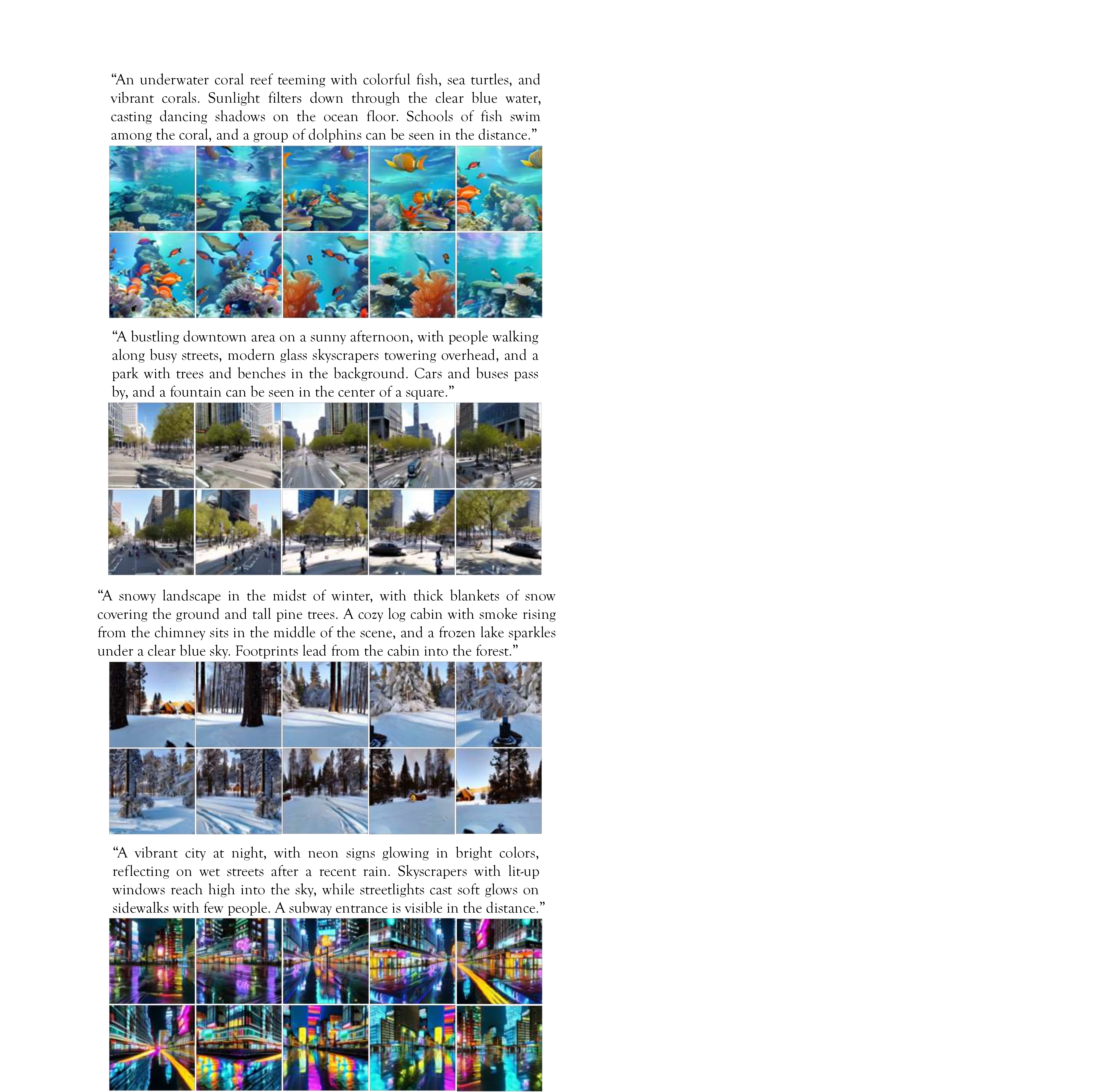 Figure 10: Additional generation results from CGGS. Our work can generate richly detailed, high‑fidelity scenes with considerable diversity while ensuring cohesive semantic content and a harmonized visual style that faithfully reflects even the most intricate textual descriptions.