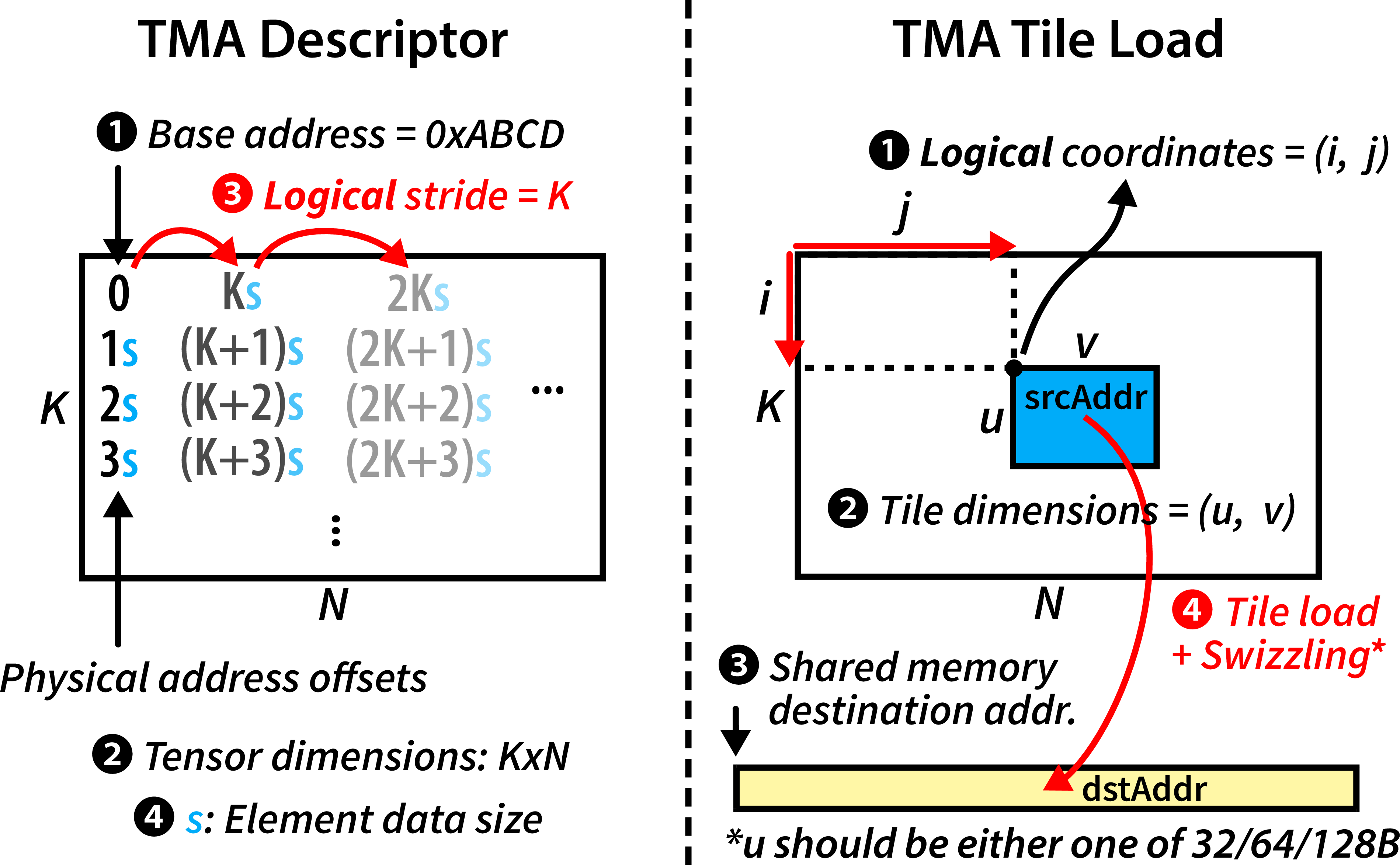 Figure 8: TMA descriptor and TMA load operation.