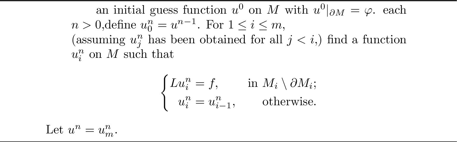 Figure 1: ([23], [26]) Sequential DDM to solve 3 , under Assumption 1.
