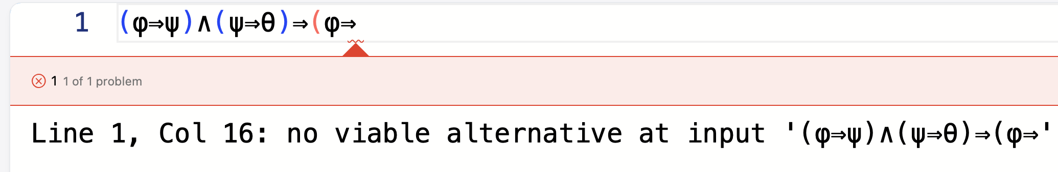 Figure 4: An syntactic error.