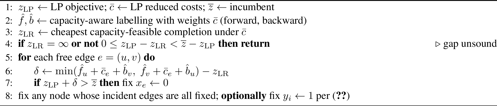 Figure 4: Reduced-cost fixing at an optimal node LP