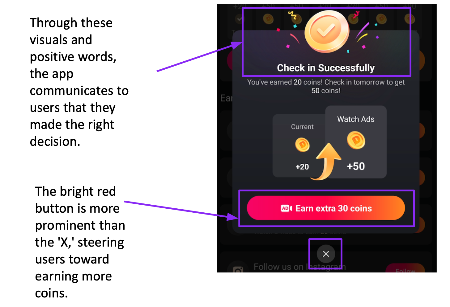 Figure 3: DramaBox [19] using visual elements to get user’s attention after watching an ad