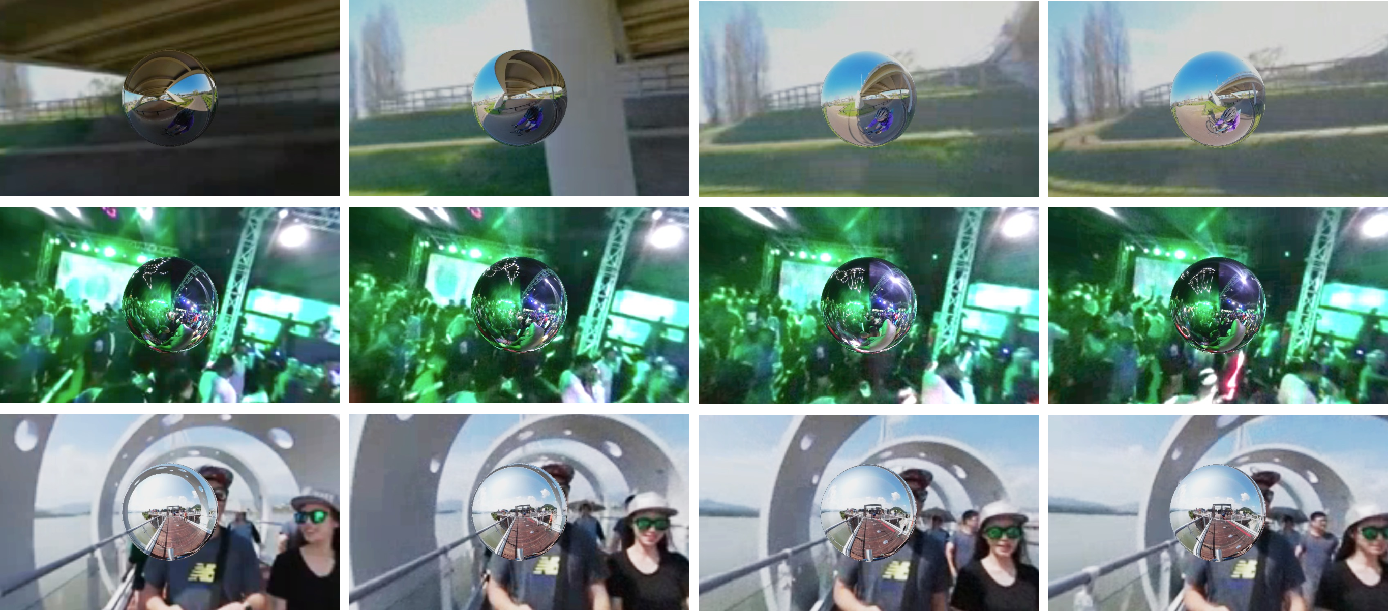 Figure 2: Samples from the V-LITESet dataset. Each row corresponds to a video, and the images in the row represent different timestamps sampled from the video.