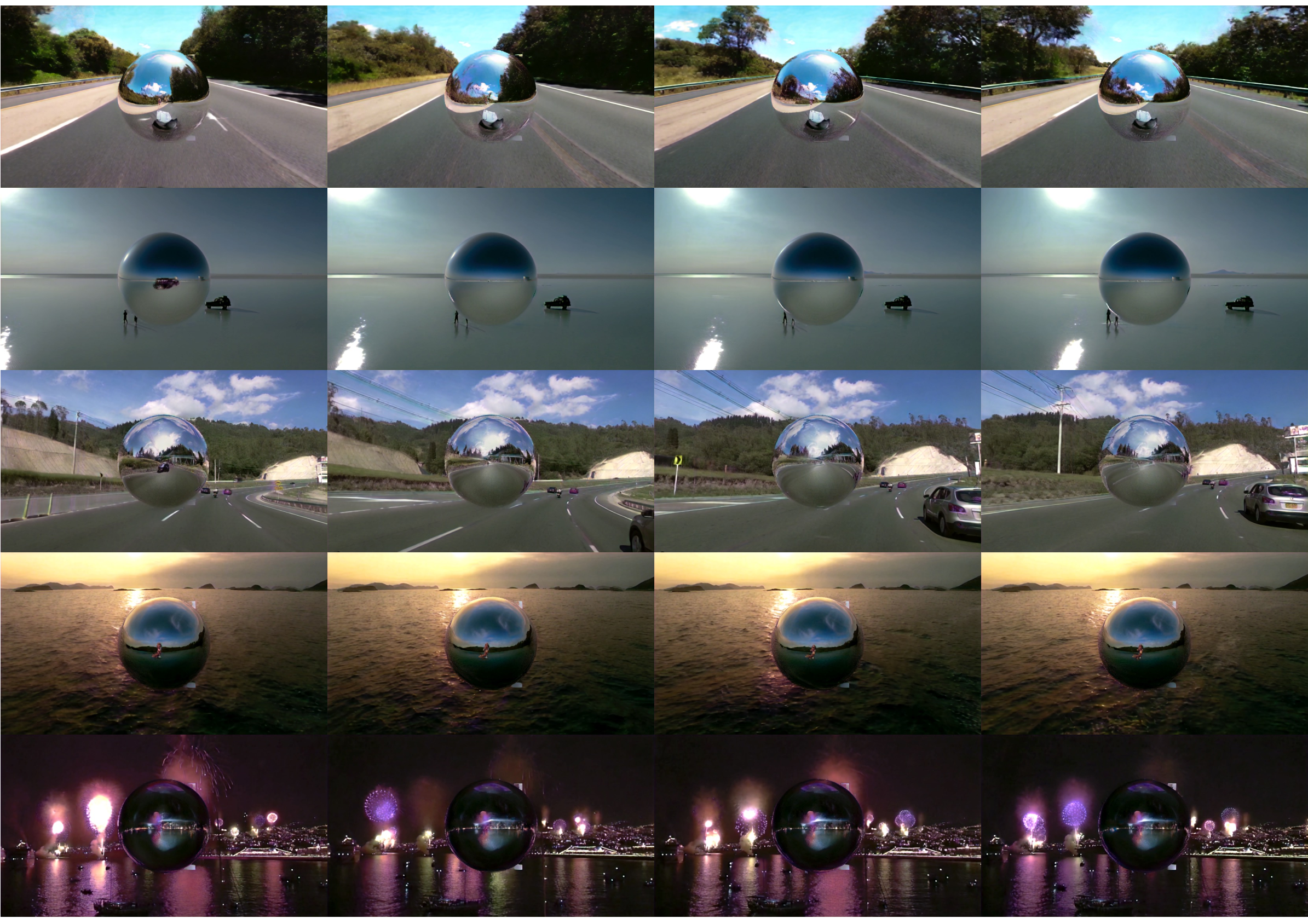 Figure 5: Qualitative results on in-the-wild videos. For visualization purposes, all frames are tone-mapped from their original HDR format.