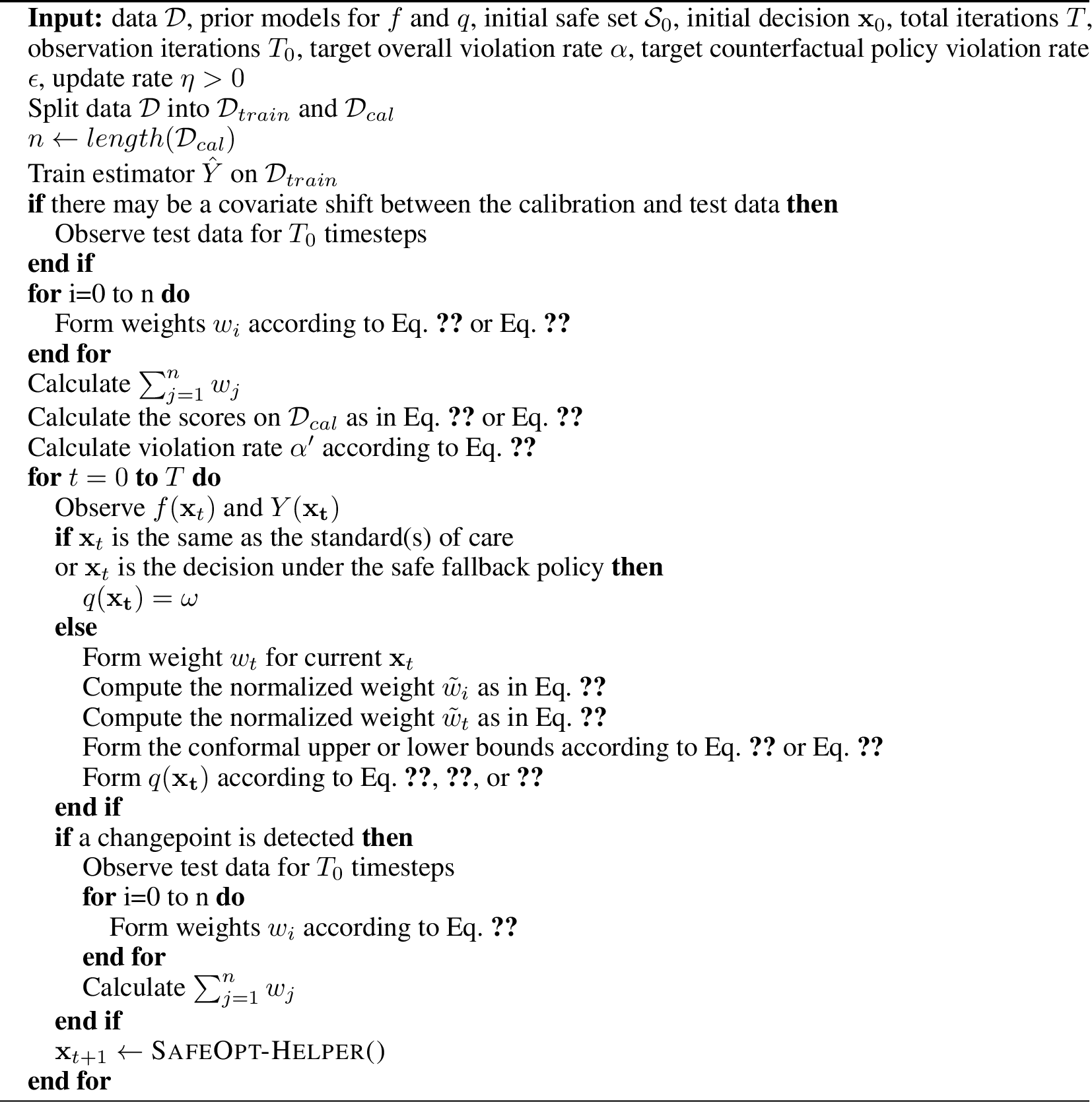 Figure 4: SafeOpt with counterfactual policy constraints (changepoint)