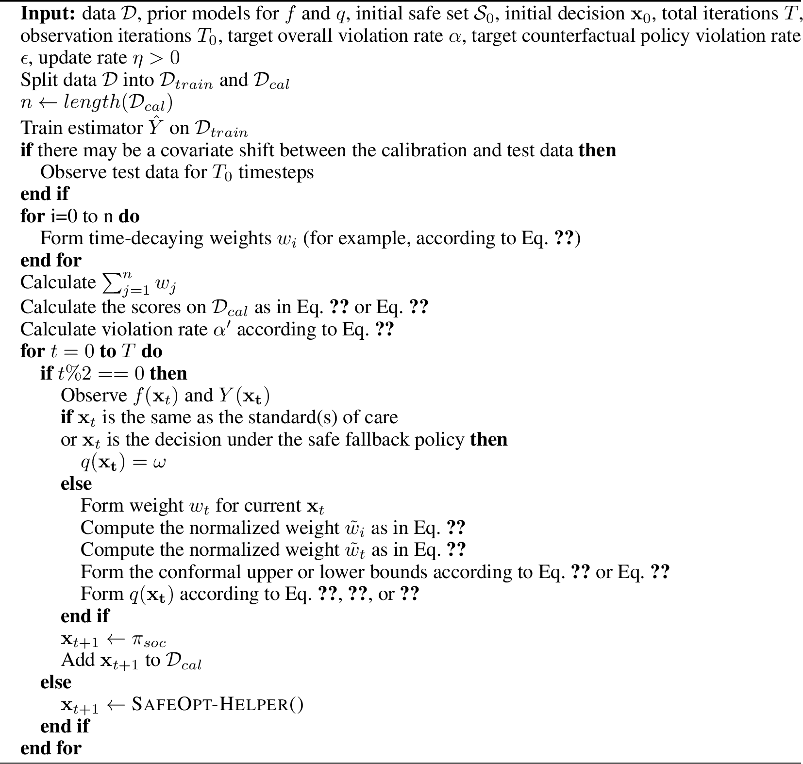Figure 5: SafeOpt with counterfactual policy constraints (drift)