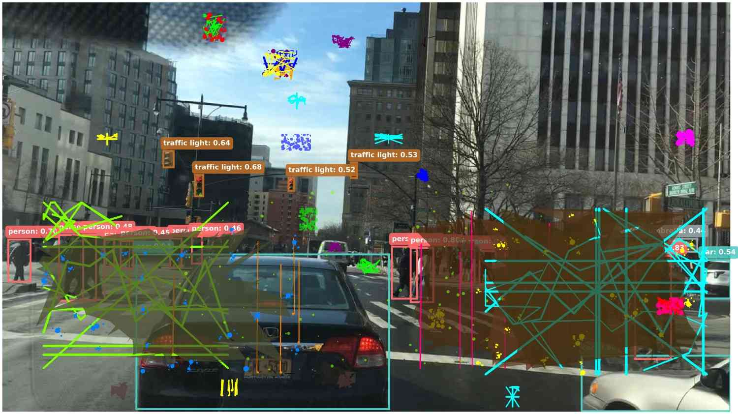 Figure 1: Example camera-frame degradation from a VOA, where physical occlusion blocks scene content before object detection or downstream planning can use the image.