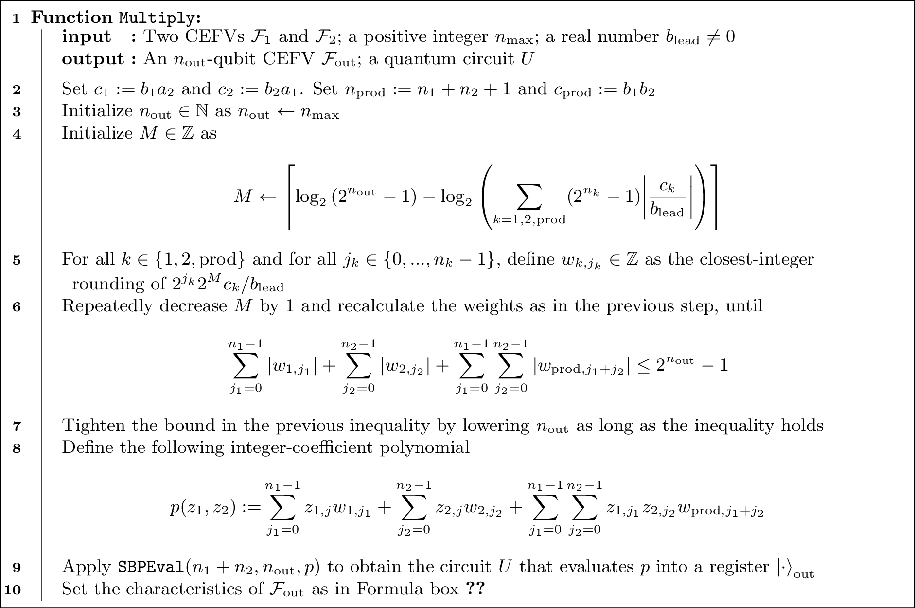 Figure 8: Multiplication between CEFVs with no-overflow guarantee. Refer to Prop. 21 for the details.