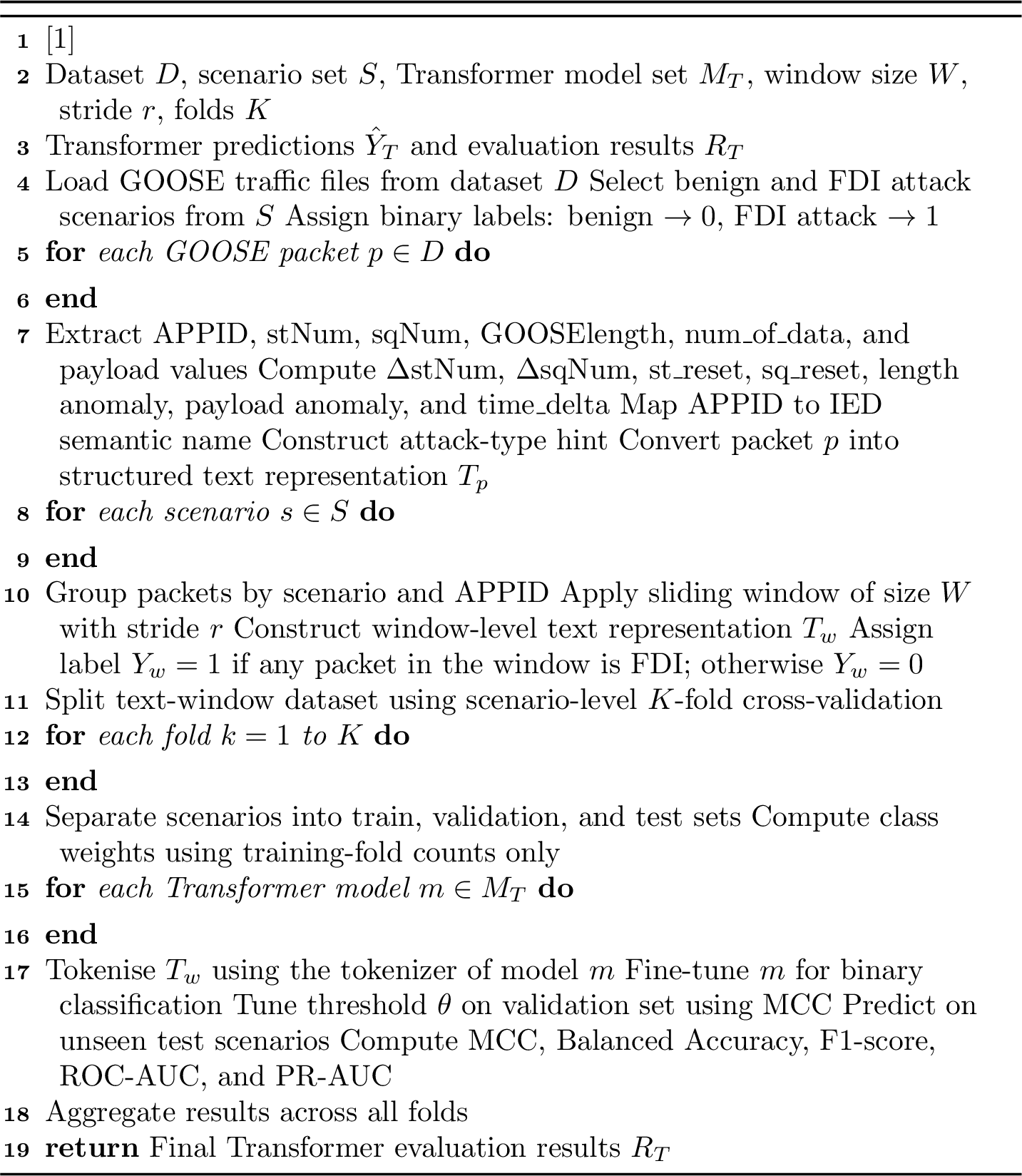 Figure 3: Proposed Transformer-Based Detection of FDI Attacks in GOOSE Traffic