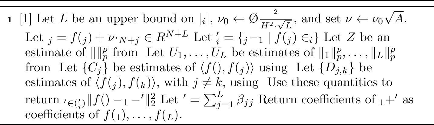 Figure 5: {\mathsf{GetIterate}}({\mathbf{z}},{\mathcal{L}}_i) for F_p moment estimation