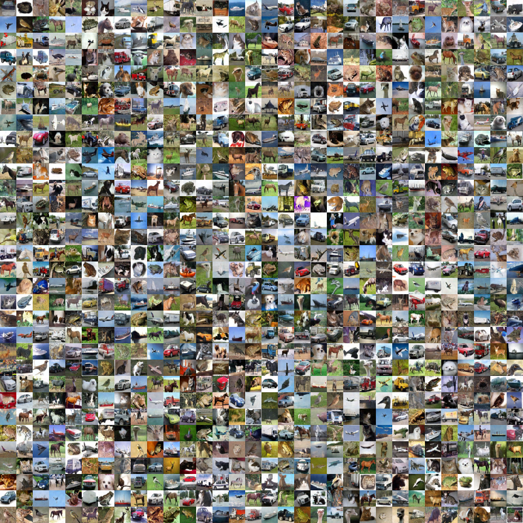 Figure 3: CIFAR-10 samples from our 34% pruned one-step generator distilled with Diff-Instruct.