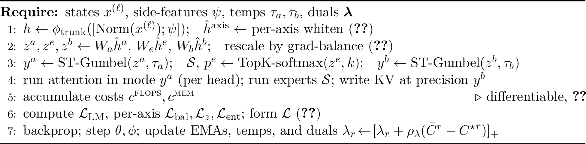 Figure 4: TriRoute training step (one layer shown; all layers share the recipe)