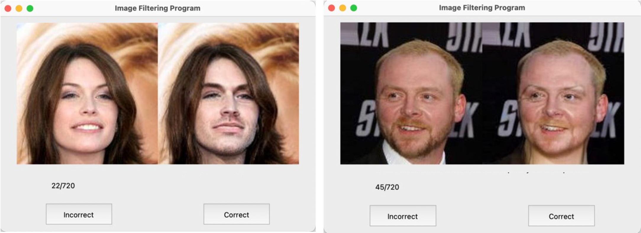 Figure 6: User Interface shown to five annotators for image filtering.