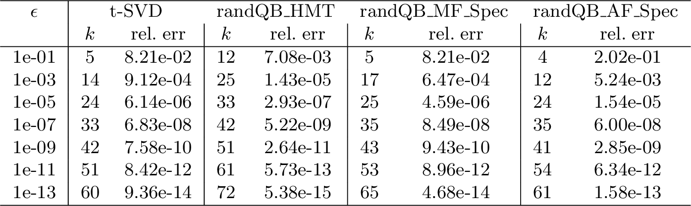 Figure 11: Matrix 1 (exponential, fast spectral decay).