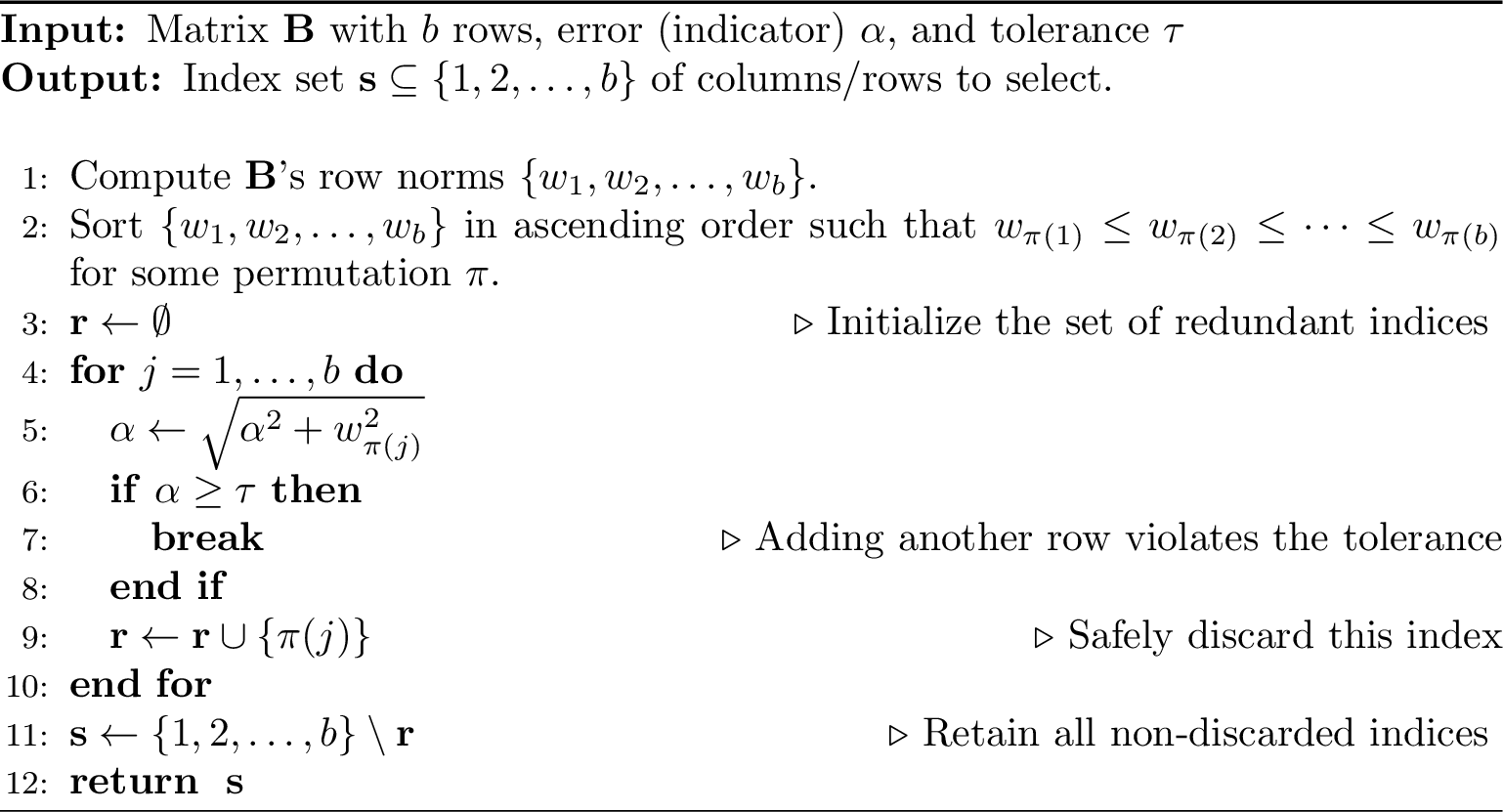 Figure 3: Prune_Rank_Fro - Rank pruning in the Frobenius norm