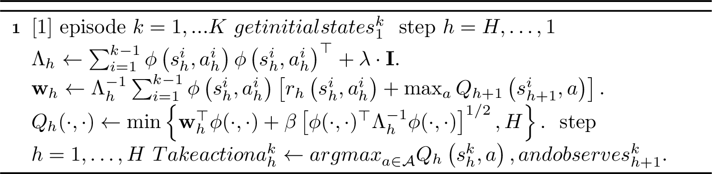Figure 19: Least-Squares Value Iteration with UCB (LSVI-UCB)