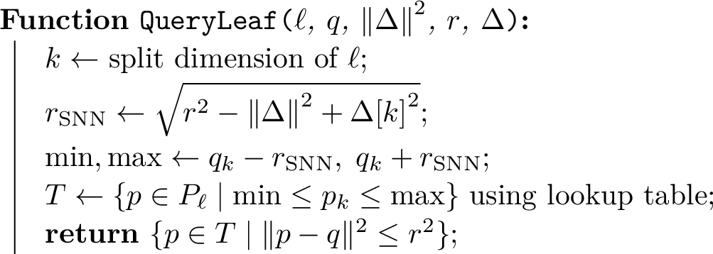 Figure 10: SPRK-tree procedure to query a leaf node
