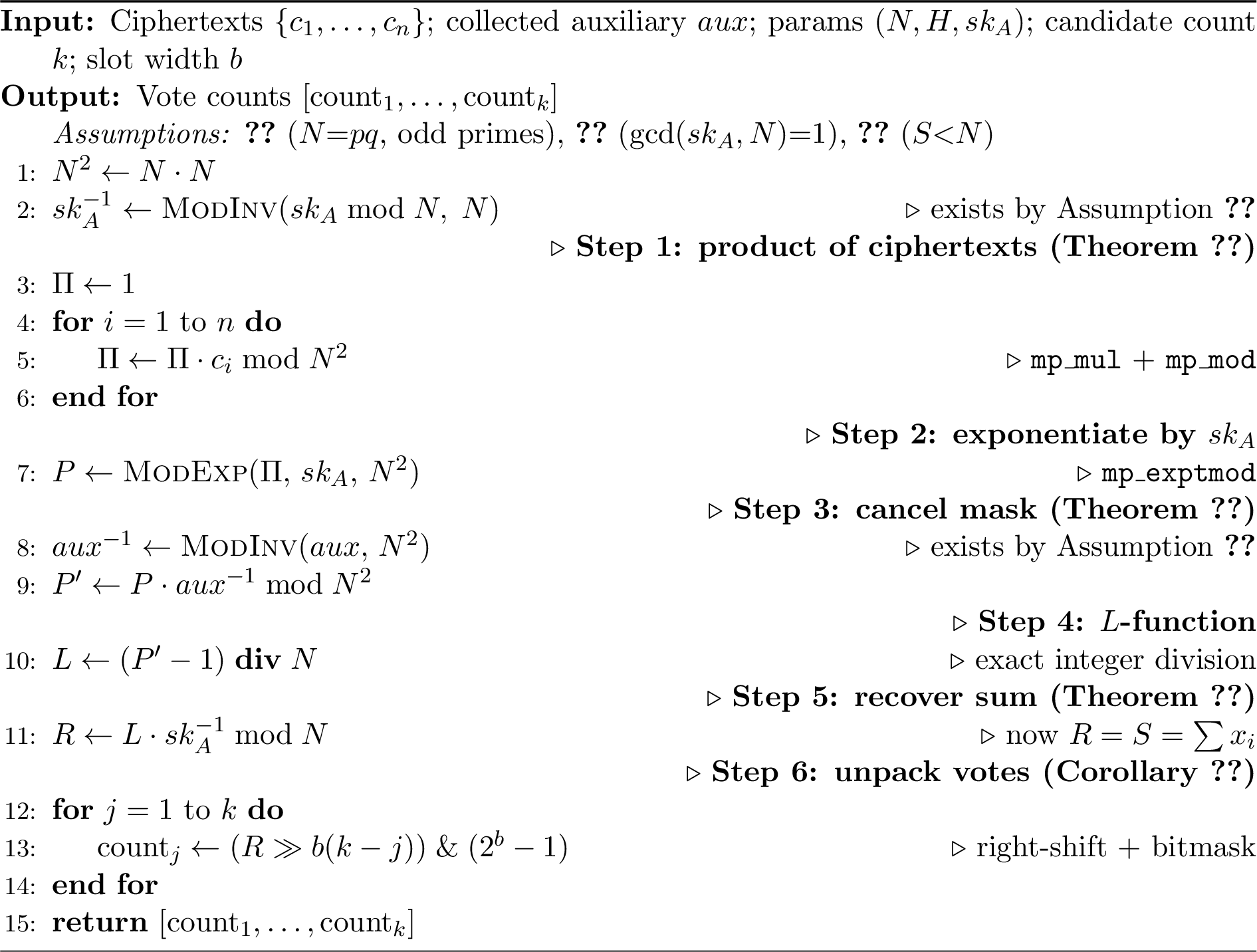 Figure 6: Vote aggregation (server-side, native libtommath)