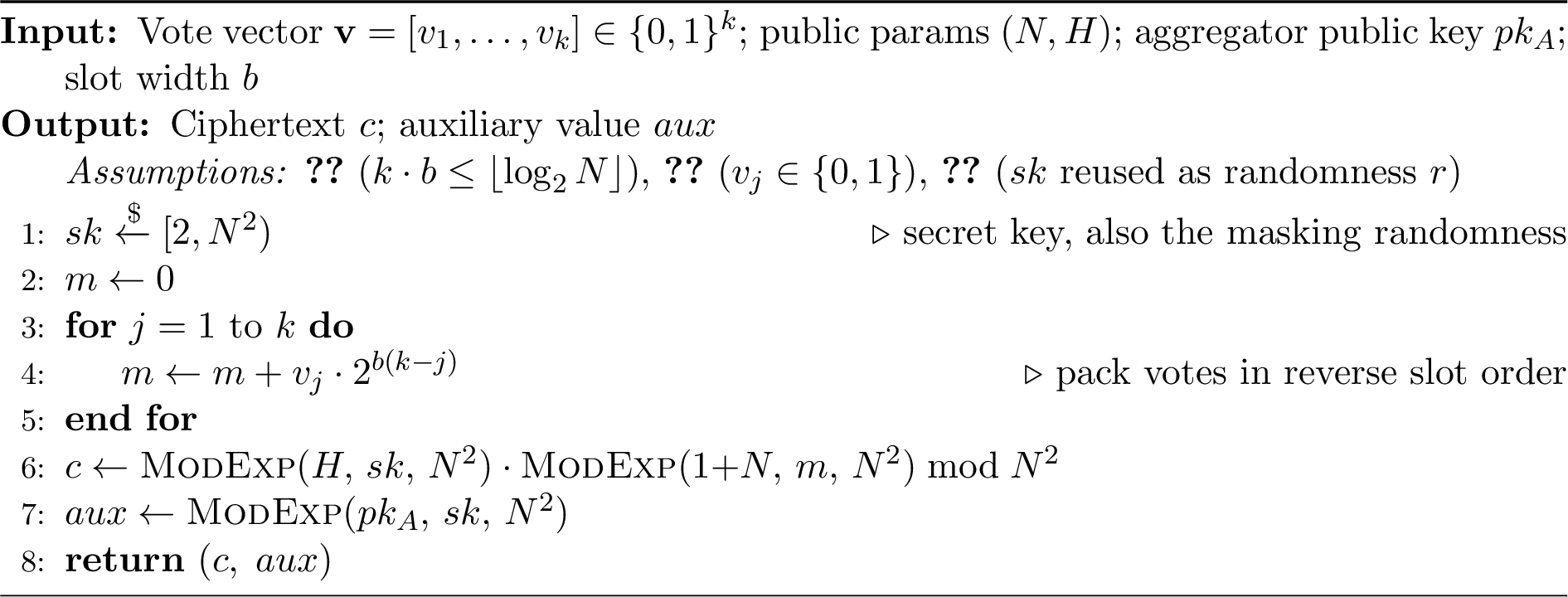 Figure 5: Voter encryption (client-side, WebAssembly)