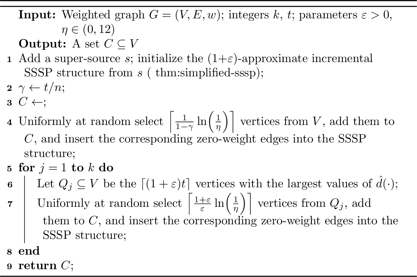 Figure 5: Randomized Bicriteria Approximation for k-Center with t Outliers