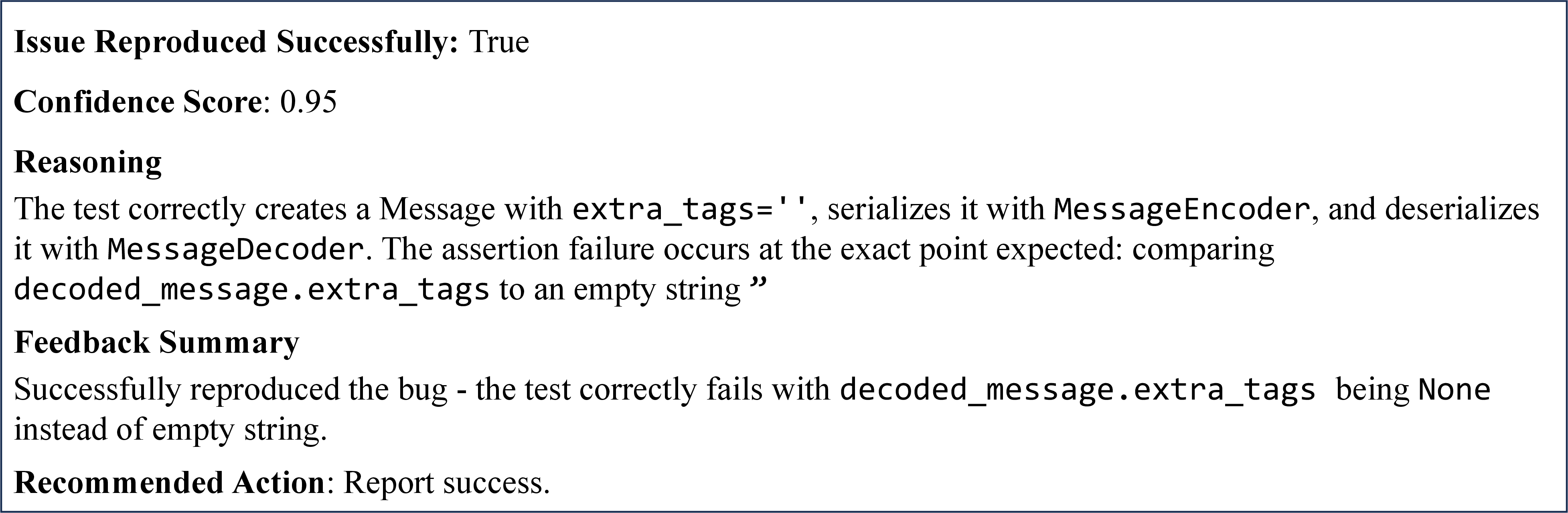 Figure 4: Review result of Django-15347