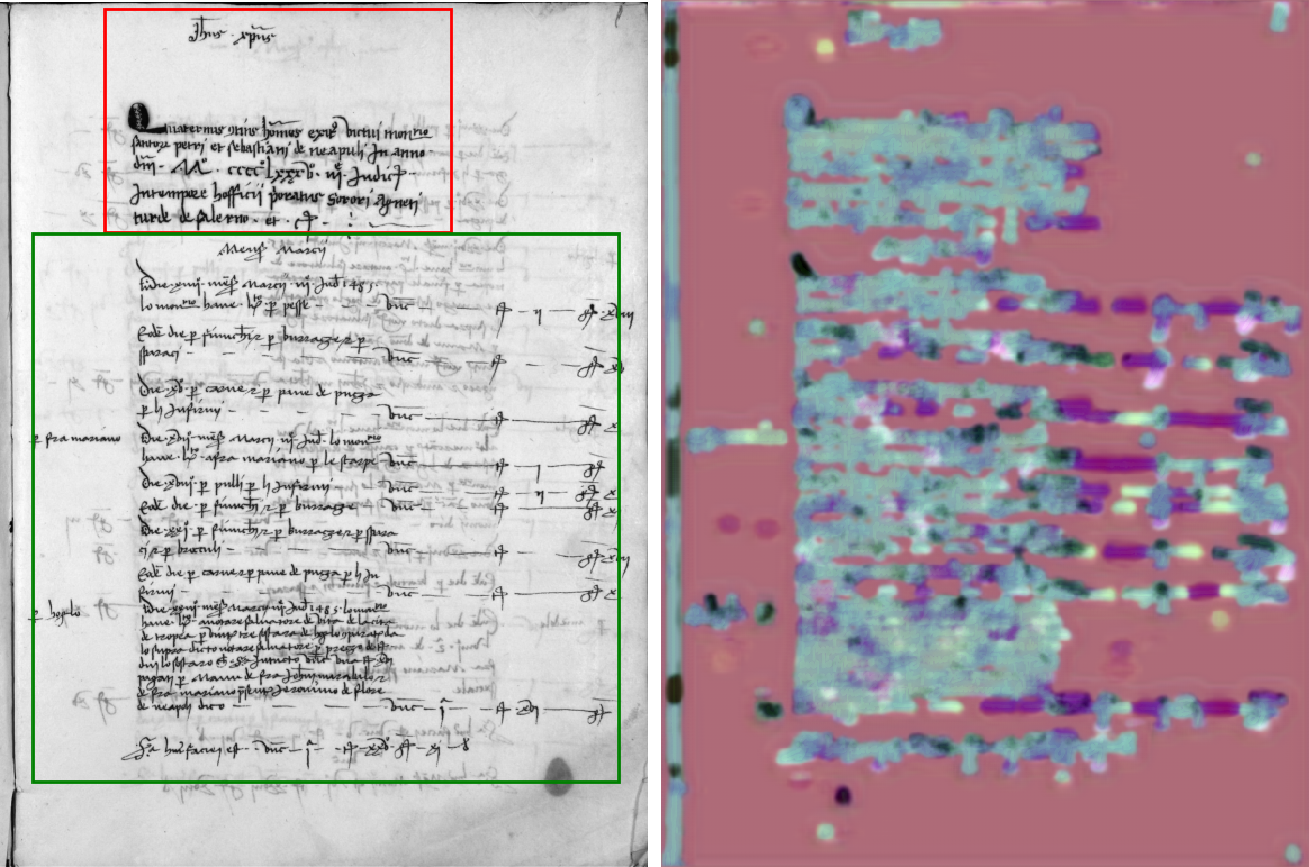 Figure 1: Indicative annotation of two hands on one page and a qualitative texture map