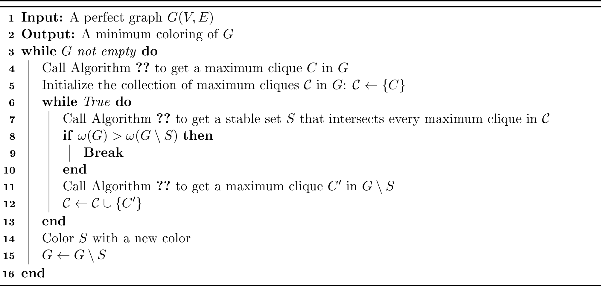 Figure 3: Optimally coloring a perfect graph