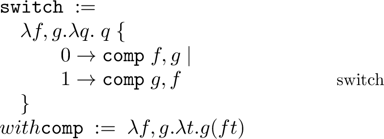 Figure 1: (Left) The quantum switch program. (Right) A diagrammatic representation of the quantum switch.