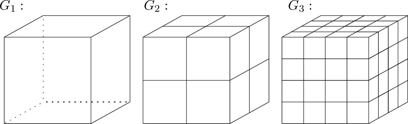 Figure 4: The cuboid grids for solving 22 and 23 .