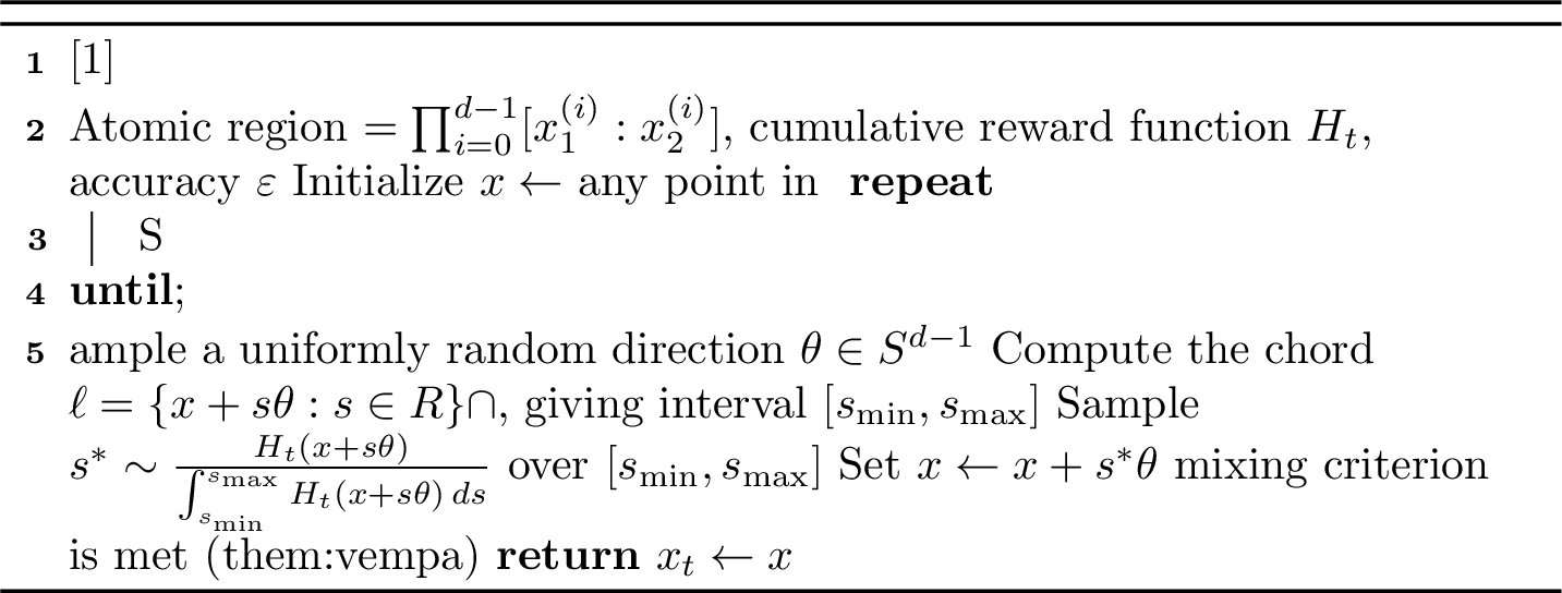 Figure 21: Hit-and-Run Sampling within Atomic Region \rho