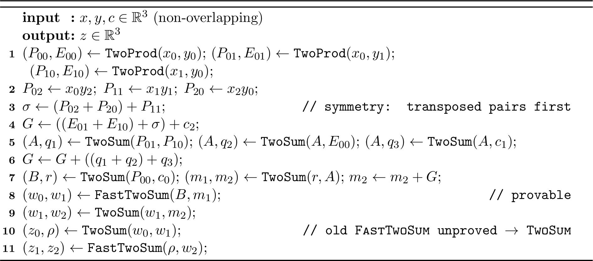 Figure 3: TW-FMA z=x\cdot y+c (K=3, 66 flops)