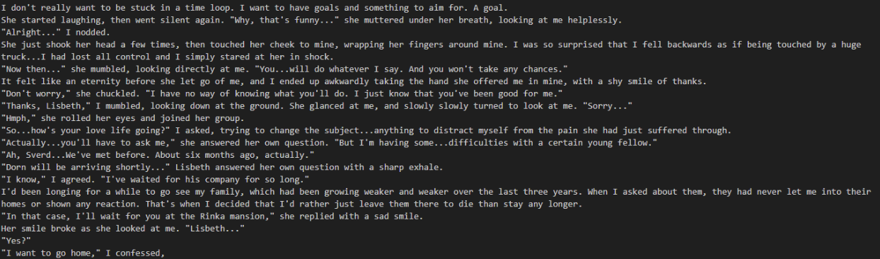 Figure 2: GPT-2 1.5B model completing a writing prompt from the subreddit, TwoSentenceHorror