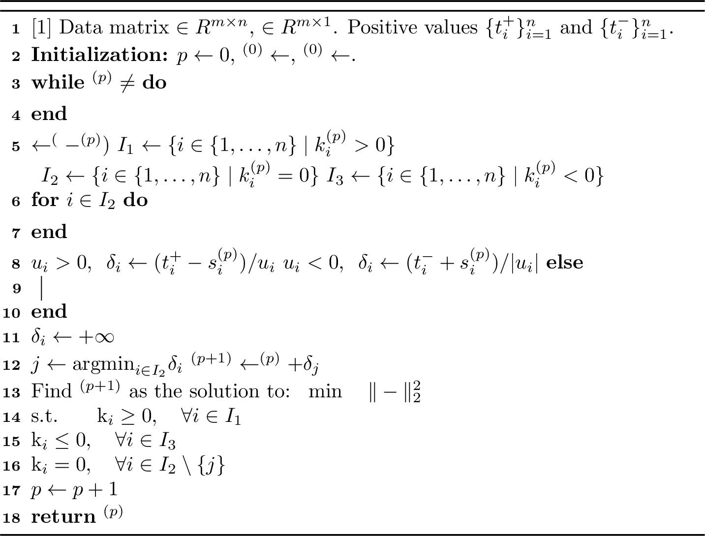 Figure 1: Algorithm(\vX,\vy,\{t_i^+\}_{i=1}^n,\{t_i^-\}_{i=1}^n)