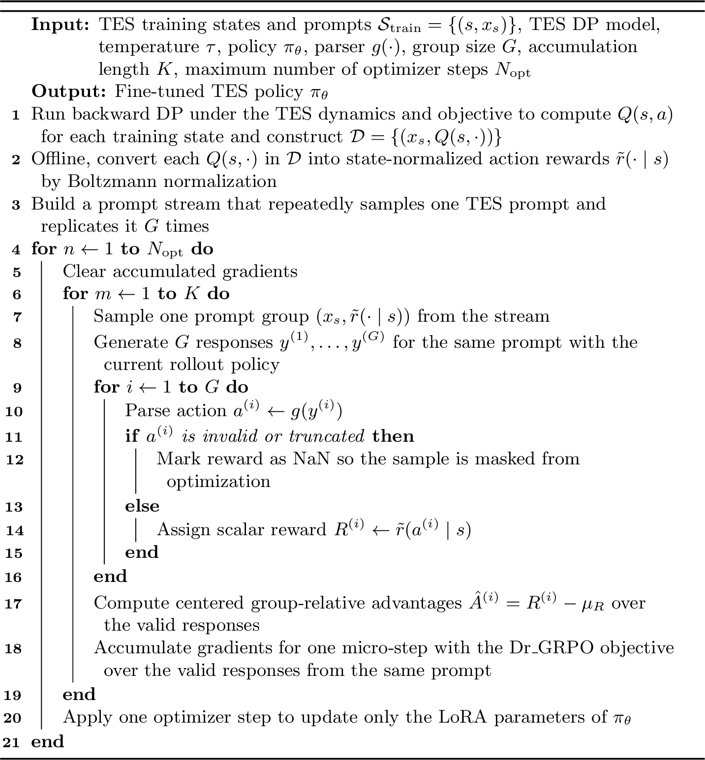 Figure 3: Verifier-based RFT for TES control