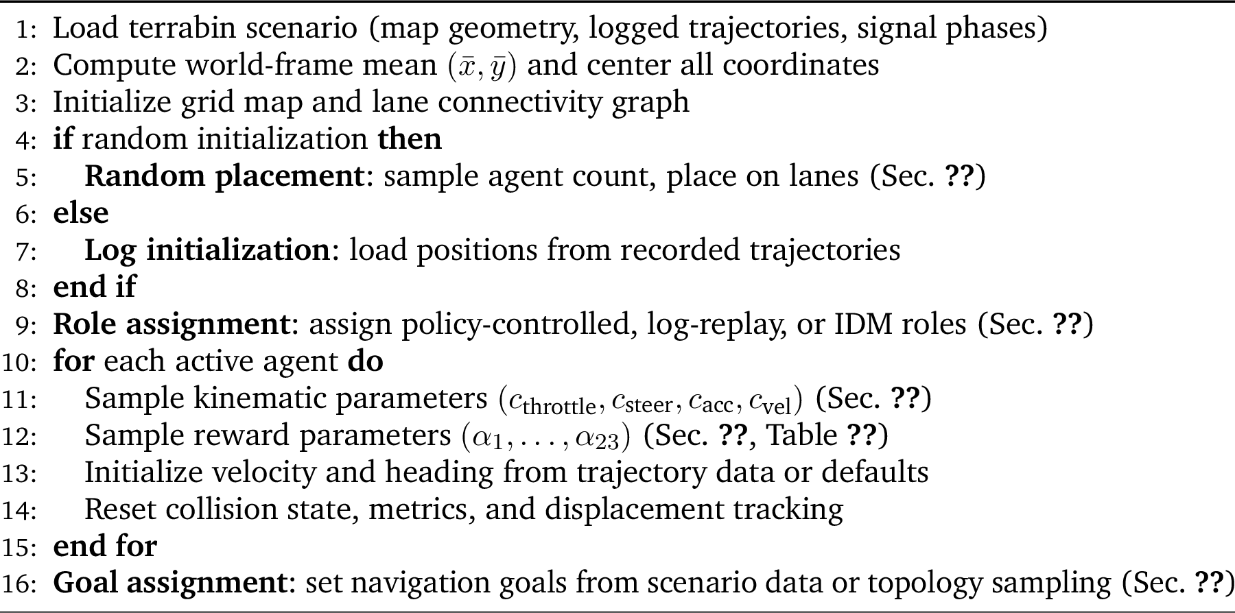Figure 8: Agent initialization at episode reset.