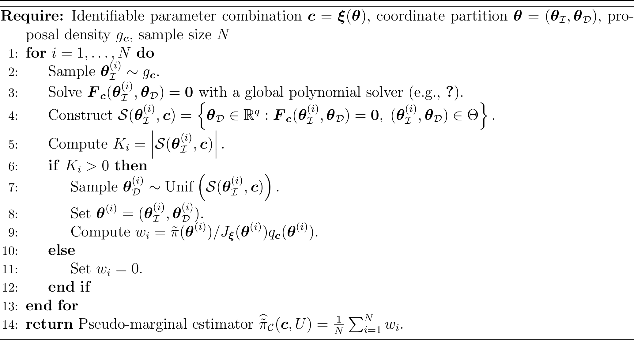 Figure 4: Coordinate Partition Estimator for \widehat{\tilde{\pi}}_{\mathcal{C}}(\boldsymbol{c}, U)
