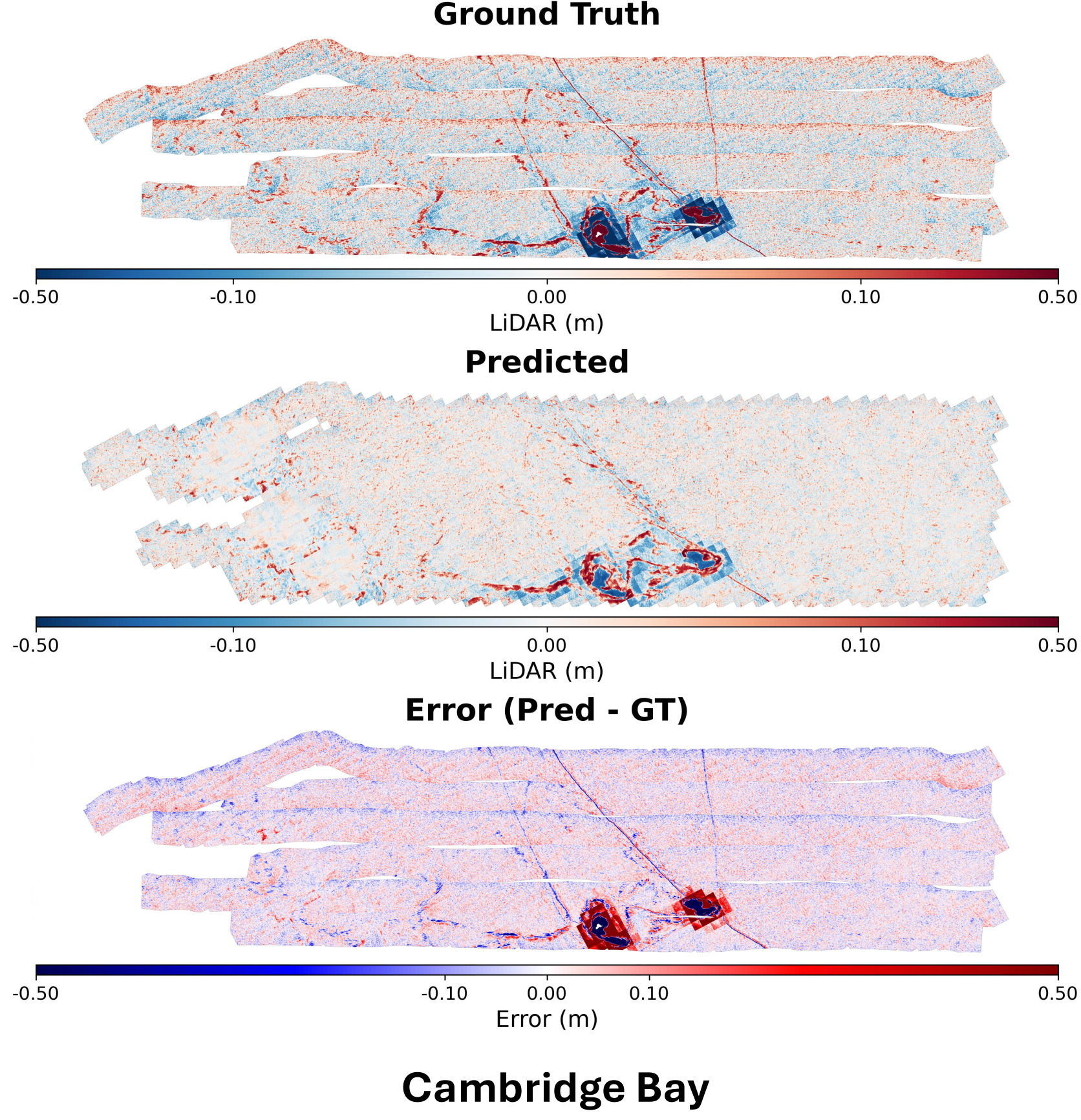 Figure 8: Regional reconstruction for Cambridge Bay. Patches are represented in locally demeaned space and mosaicked into a regional representation.