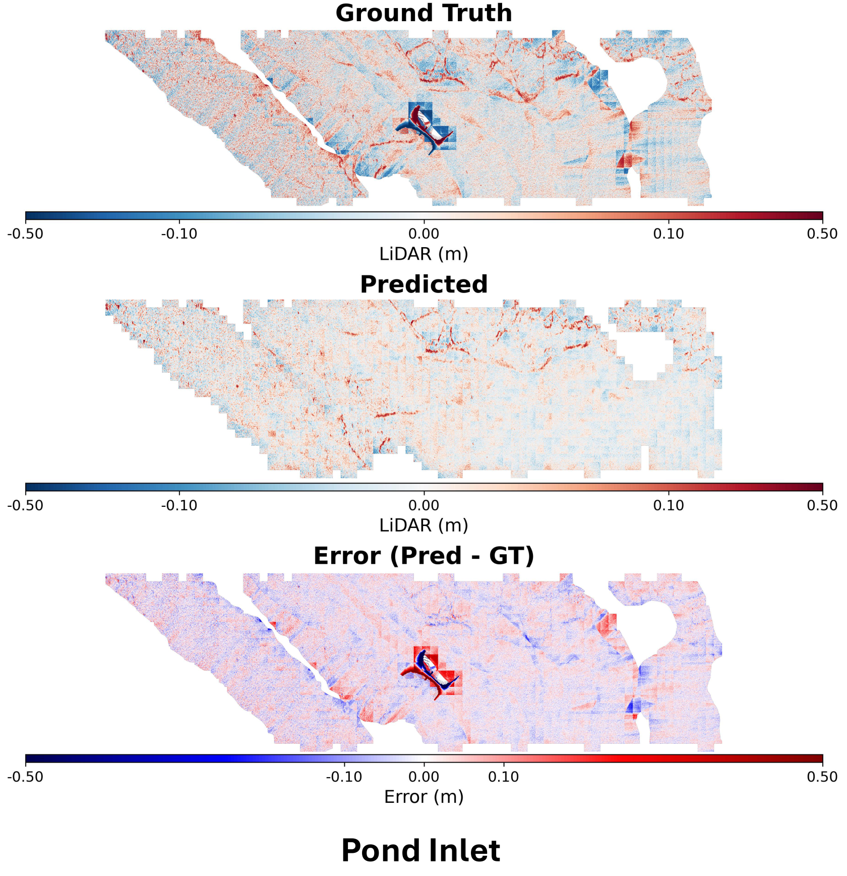 Figure 7: Regional reconstruction for Pond Inlet. Patches are represented in locally demeaned space and mosaicked into a regional representation.