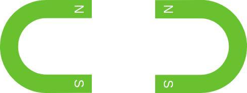 Figure 5: Two magnets placed with the same poles facing each other.