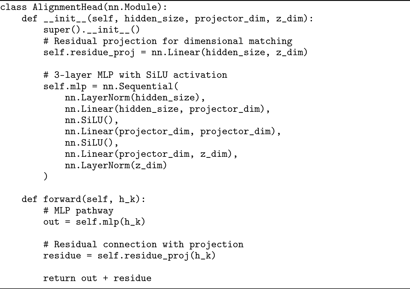 Figure 8: Alignment Head Architecture