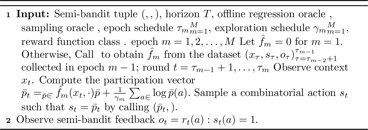 Figure 4: OE2D-comb: epoch-based offline-regression variant of SquareCB.Comb.